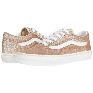 VANS Old Skool Girl's Gold Glitter‎ Skate Shoes Lace-Up Sneakers Size 11.0